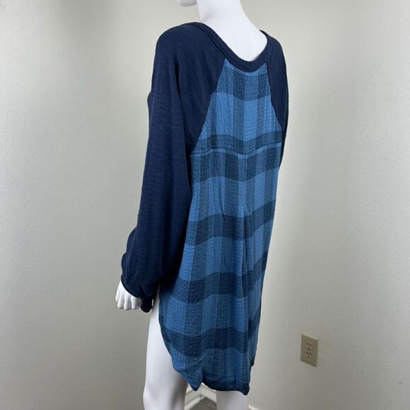 Pilcro Womens Size L Blue Plaid Cotton High Low Pullover NEW Tunic Sweatshirt - Picture 9 of 15